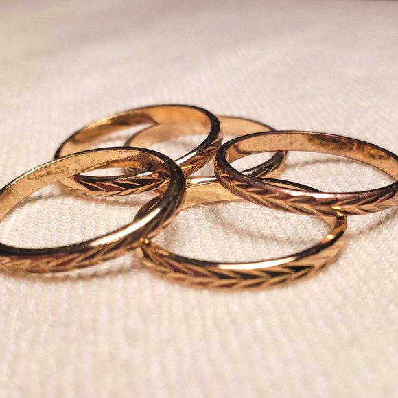 ✿3for$10✿ Gold Plated Stackable Rings by Aldo - Picture 2 of 2